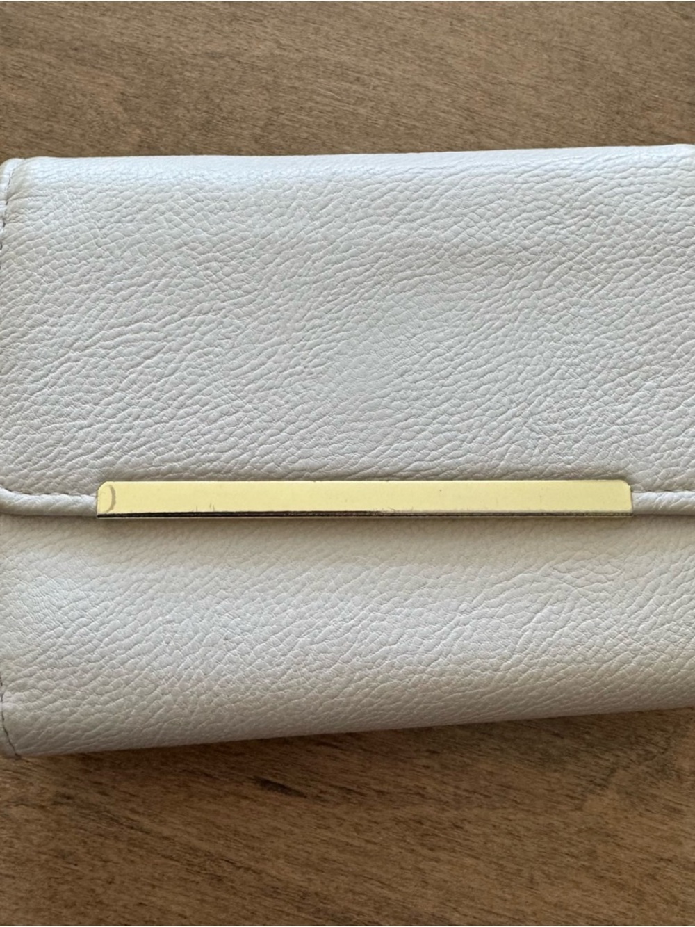 Elegant White Women's Wallet with Gold Accent